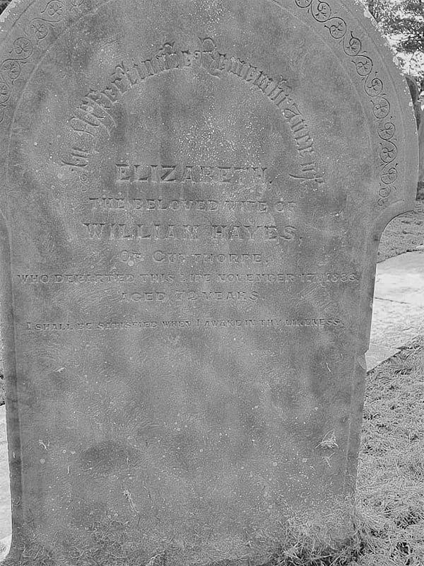 Elizabeth Hayes* headstone